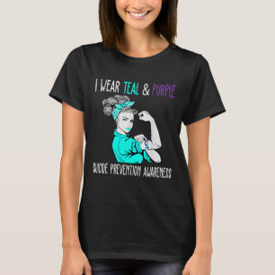 In September We Wear Teal Purple Ribbon Suicide Pr T-Shirt