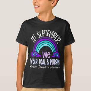 In September We Wear Teal Purple Ribbon Suicide Pr T-Shirt