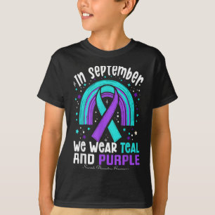 In September We Wear Teal Purple Ribbon Suicide Pr T-Shirt