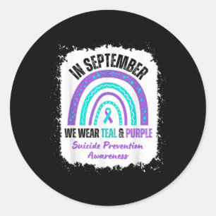 In September We Wear Teal Purple Suicide Awareness Classic Round Sticker