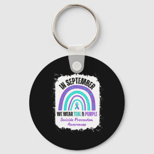 In September We Wear Teal Purple Suicide Awareness Key Ring