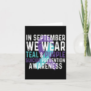 In September We Wear Teal Purple Suicide Preventio Card