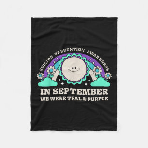 In September We Wear Teal Purple Suicide Preventio Fleece Blanket