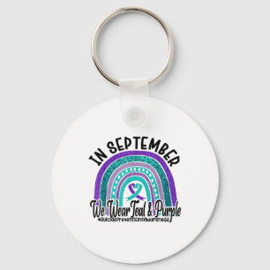 In September We Wear Teal Purple Suicide Preventio Key Ring
