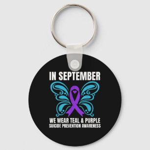 In September We Wear Teal Purple Suicide Preventio Key Ring
