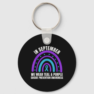 In September We Wear Teal Purple Suicide Preventio Key Ring