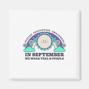 In September We Wear Teal Purple Suicide Preventio Magnet