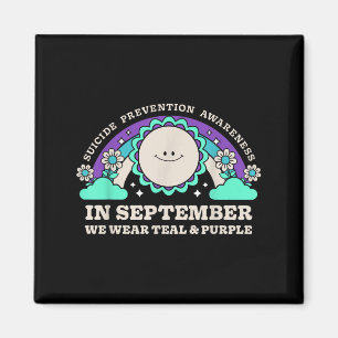 In September We Wear Teal Purple Suicide Preventio Magnet