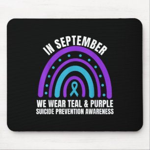 In September We Wear Teal Purple Suicide Preventio Mouse Pad