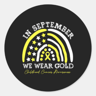 In September We Wear Yellow Childhood Cancer Star Classic Round Sticker