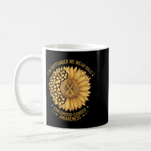 In September Wear Gold Flower Childhood Cancer Coffee Mug