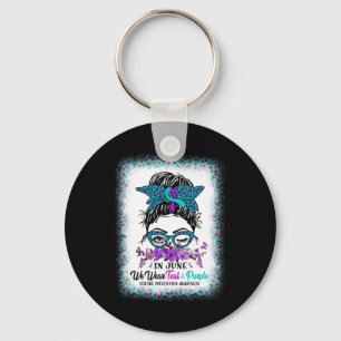In September Wear Teal And Purple Suicide Preventi Key Ring