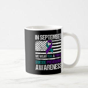 In September Wear Teal Purple Suicide Prevention A Coffee Mug