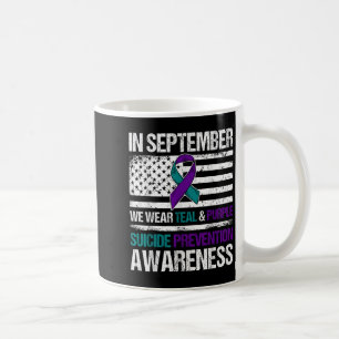In September Wear Teal Purple Suicide Prevention A Coffee Mug