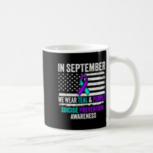 In September Wear Teal Purple Suicide Prevention A Coffee Mug