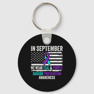 In September Wear Teal Purple Suicide Prevention A Key Ring