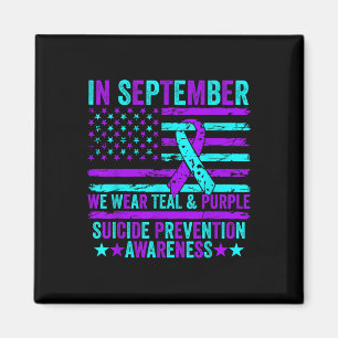 In September Wear Teal Purple Suicide Prevention A Magnet