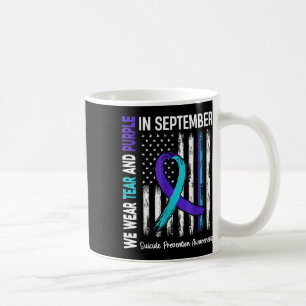 In September Wear Teal Purple Us Flag Prevention A Coffee Mug