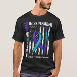 In September Wear Teal Purple Us Flag Prevention A T-Shirt