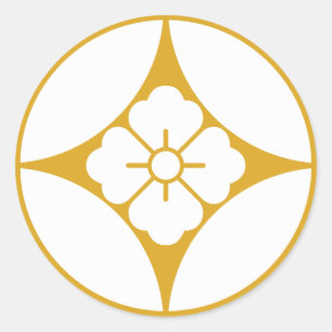 In Shippo flower angle Classic Round Sticker