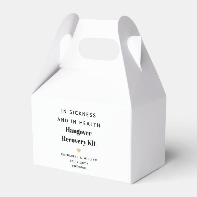 In Sickness and in Health Hangover Recovery Kit Favour Box (Front Side)