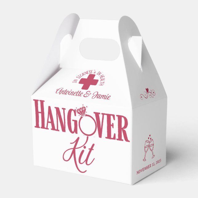 In Sickness & Health Wedding Hangover Kit Favour Box (Front Side)