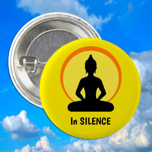 In SILENCE Meditation & Buddha (Vipassana) 3 Cm Round Badge