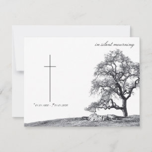 In silent mourning - tree on meadow