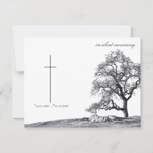 In silent mourning - tree on meadow (Front)