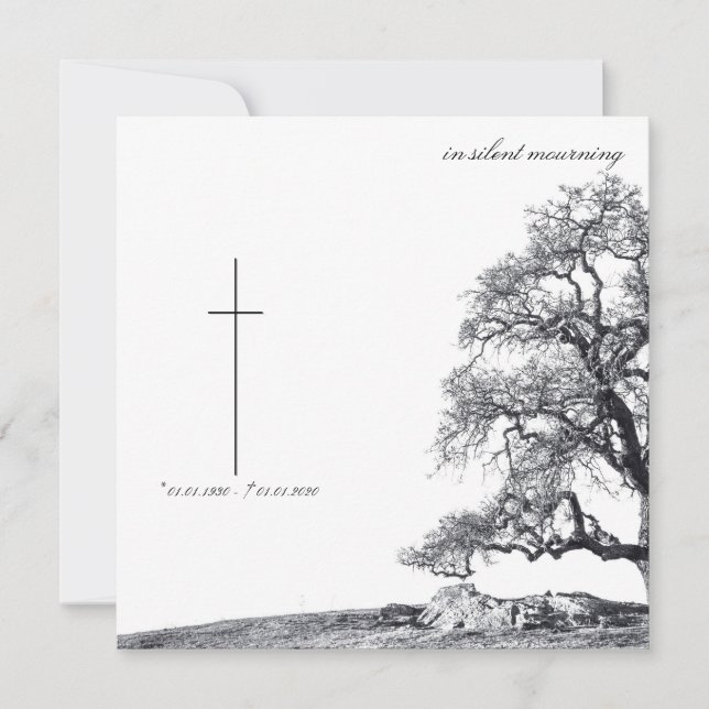 In silent mourning - tree on meadow (Front)