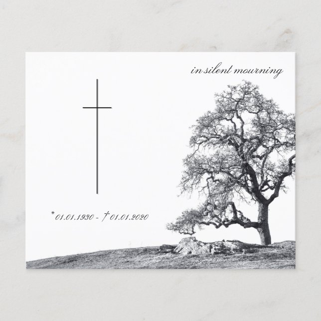 In silent mourning - tree on meadow (Front)