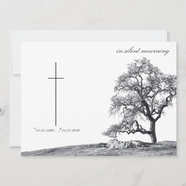 In silent mourning - tree on meadow (Front)
