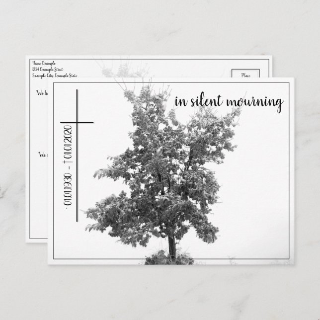 In silent mourning - tree on meadow 2.0 postcard (Front/Back)