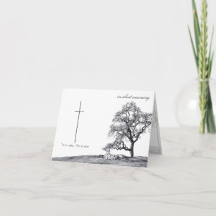 In silent mourning - tree on meadow card