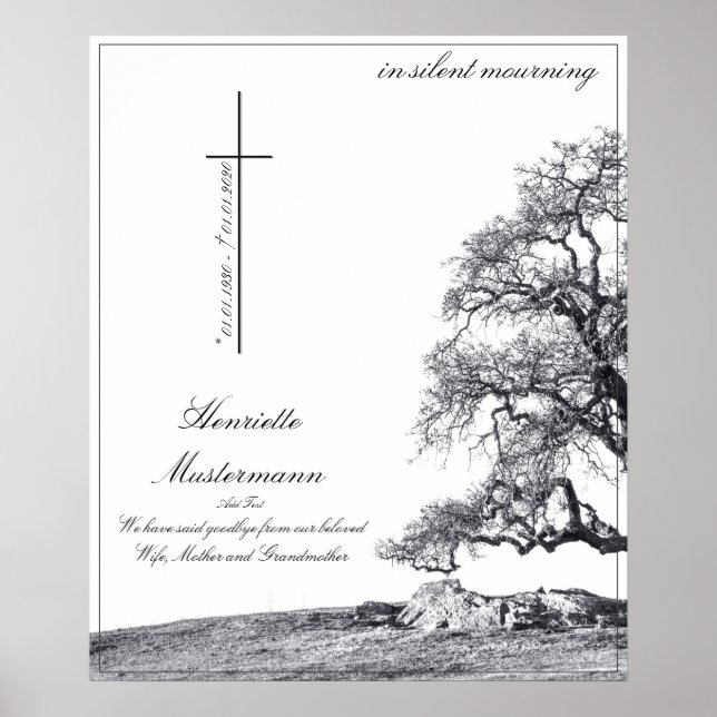 In silent mourning - tree on meadow poster (Front)
