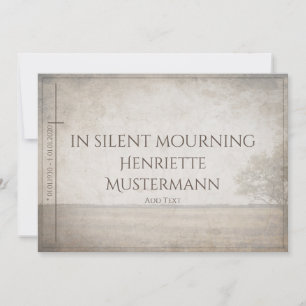 In silent mourning - tree on meadow vintage