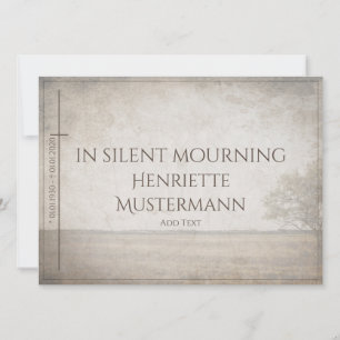 In silent mourning - tree on meadow vintage