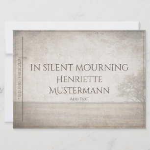 In silent mourning - tree on meadow vintage