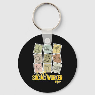 In social worker era vintage social graduation men key ring