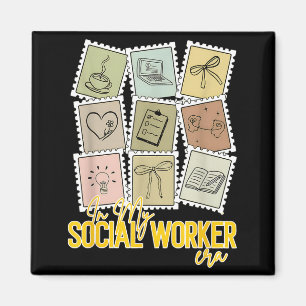 in Social Worker Era Vintage Social Graduation Men Magnet