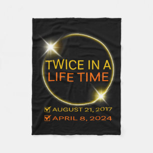 In Solar Eclipse Twice Lifetime April Fleece Blanket