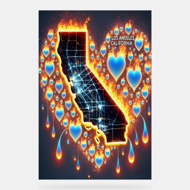 IN SOLIDARITY WITH ANGELES CALIFORNIA ACRYLIC SIGN (Front)