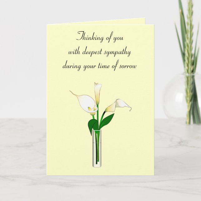 In Sympathy with Calla Lilies from Us Card (Front)