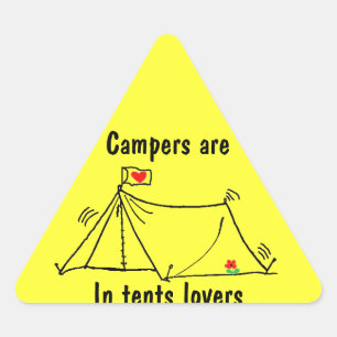 In Tents Lovers are Intense Triangle Sticker