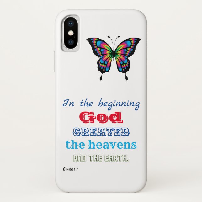 In the Beginning God Created Case-Mate iPhone Case (Back)