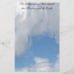 In The Beginning God Created .... Cloud Stationery