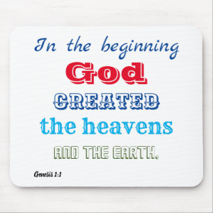 In the Beginning God Created Mouse Pad