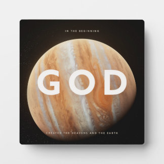 In the beginning God Plaque
