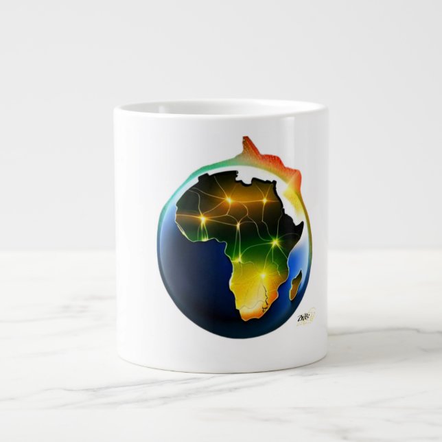 In the beginning large coffee mug (Front)