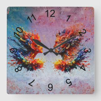 In the Beginning... Square Wall Clock